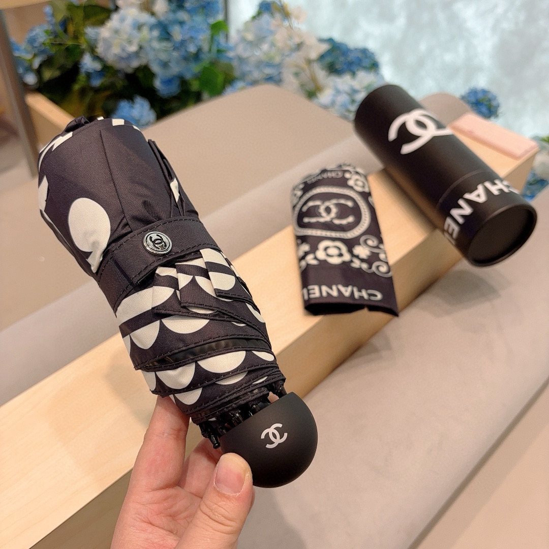  CHANEL（香奈儿）五折手动折叠晴雨伞 选用台 湾进口UV防紫外线伞布 原单代工级品质  🌹2色