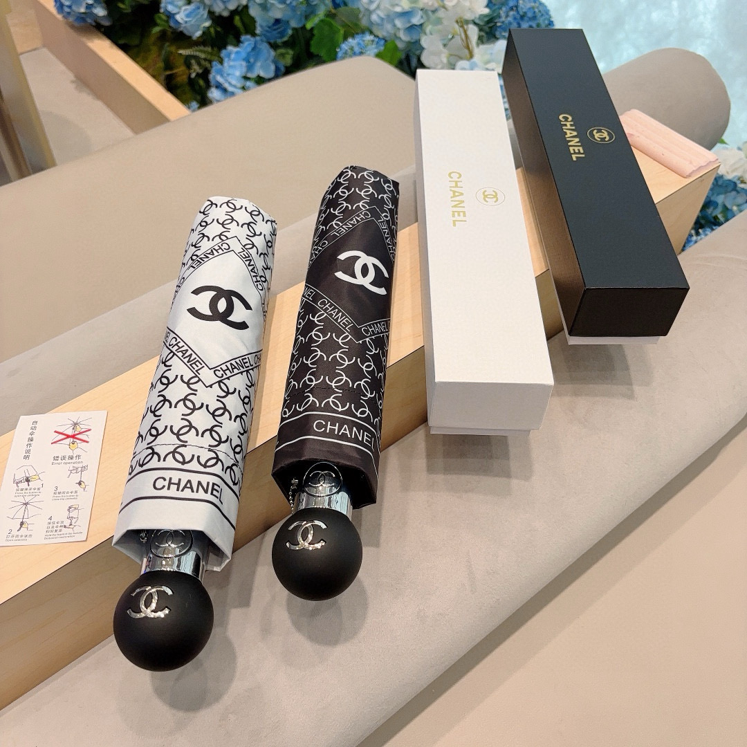  CHANEL（香奈儿）三折自动折叠晴雨伞 选用台湾进口UV防紫外线伞布 原单代工级品质 2色