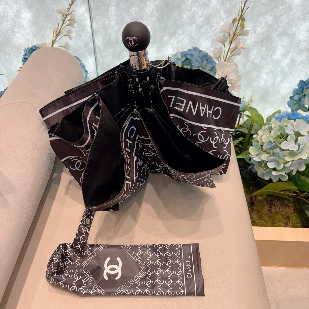  CHANEL（香奈儿）三折自动折叠晴雨伞 选用台湾进口UV防紫外线伞布 原单代工级品质 2色