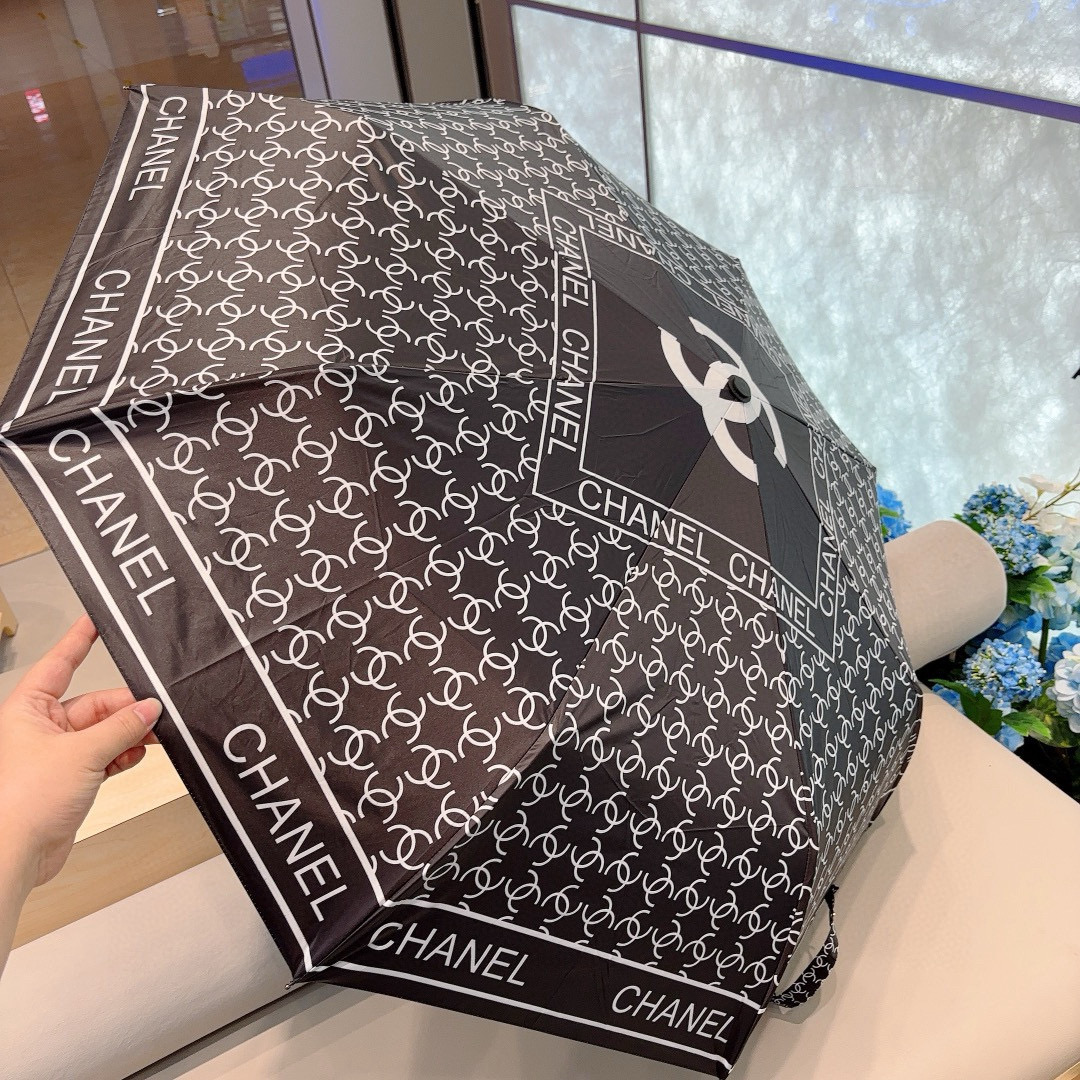  CHANEL（香奈儿）三折自动折叠晴雨伞 选用台湾进口UV防紫外线伞布 原单代工级品质 2色