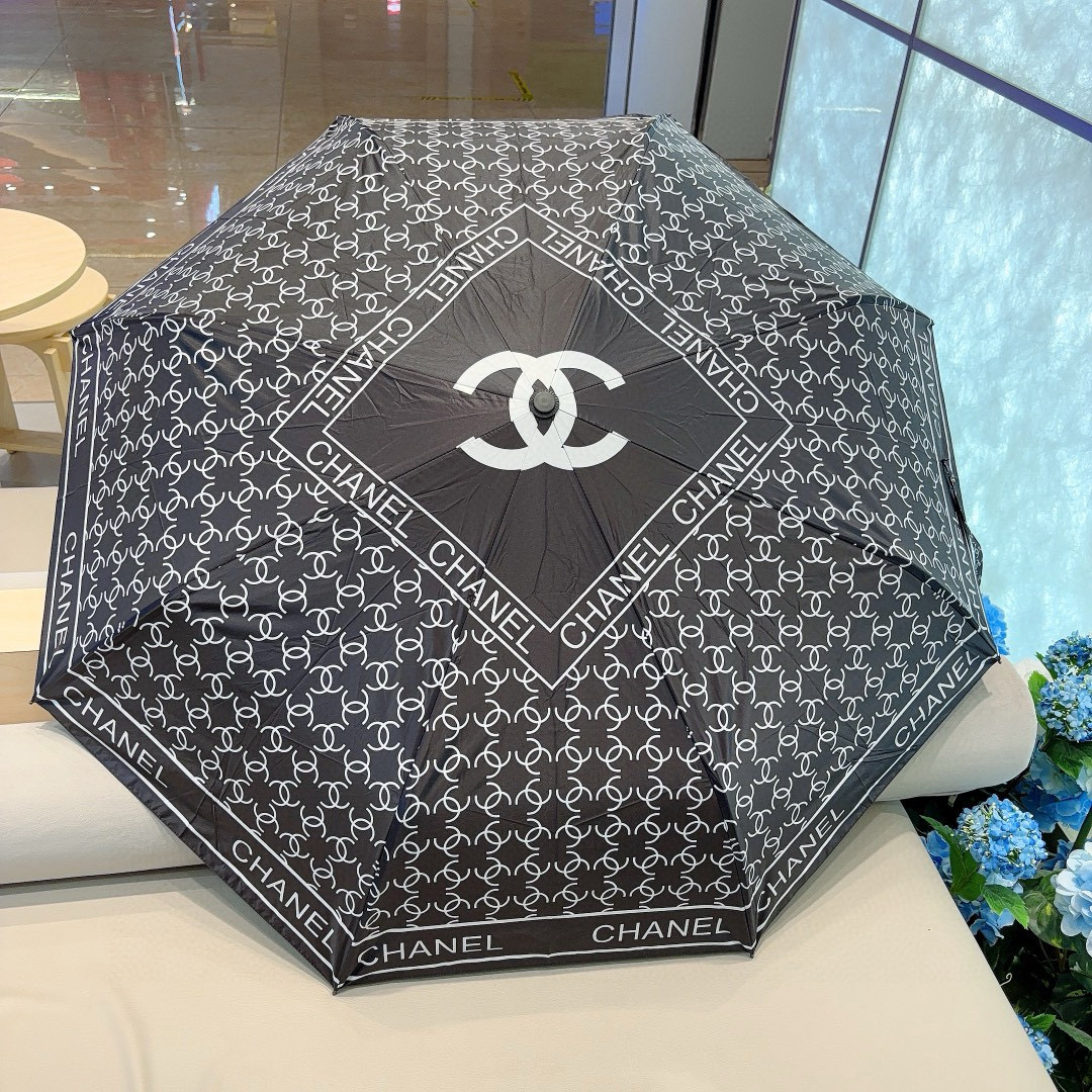  CHANEL（香奈儿）三折自动折叠晴雨伞 选用台湾进口UV防紫外线伞布 原单代工级品质 2色