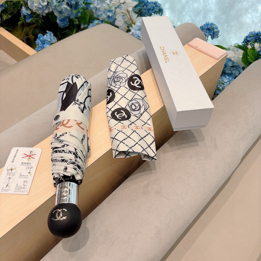  CHANEL（香奈儿）三折自动折叠晴雨伞 选用台湾进口UV防紫外线伞布 原单代工级品质 2色