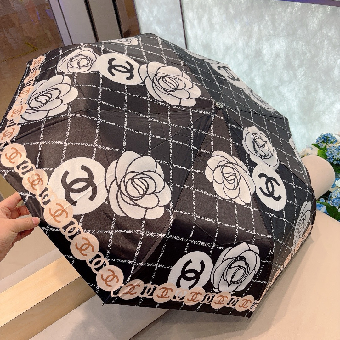  CHANEL（香奈儿）三折自动折叠晴雨伞 选用台湾进口UV防紫外线伞布 原单代工级品质 2色