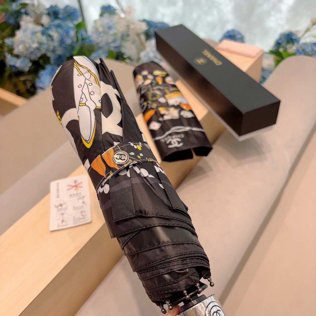  CHANEL（香奈儿）三折自动折叠晴雨伞 选用台湾进口UV防紫外线伞布 原单代工级品质 2色