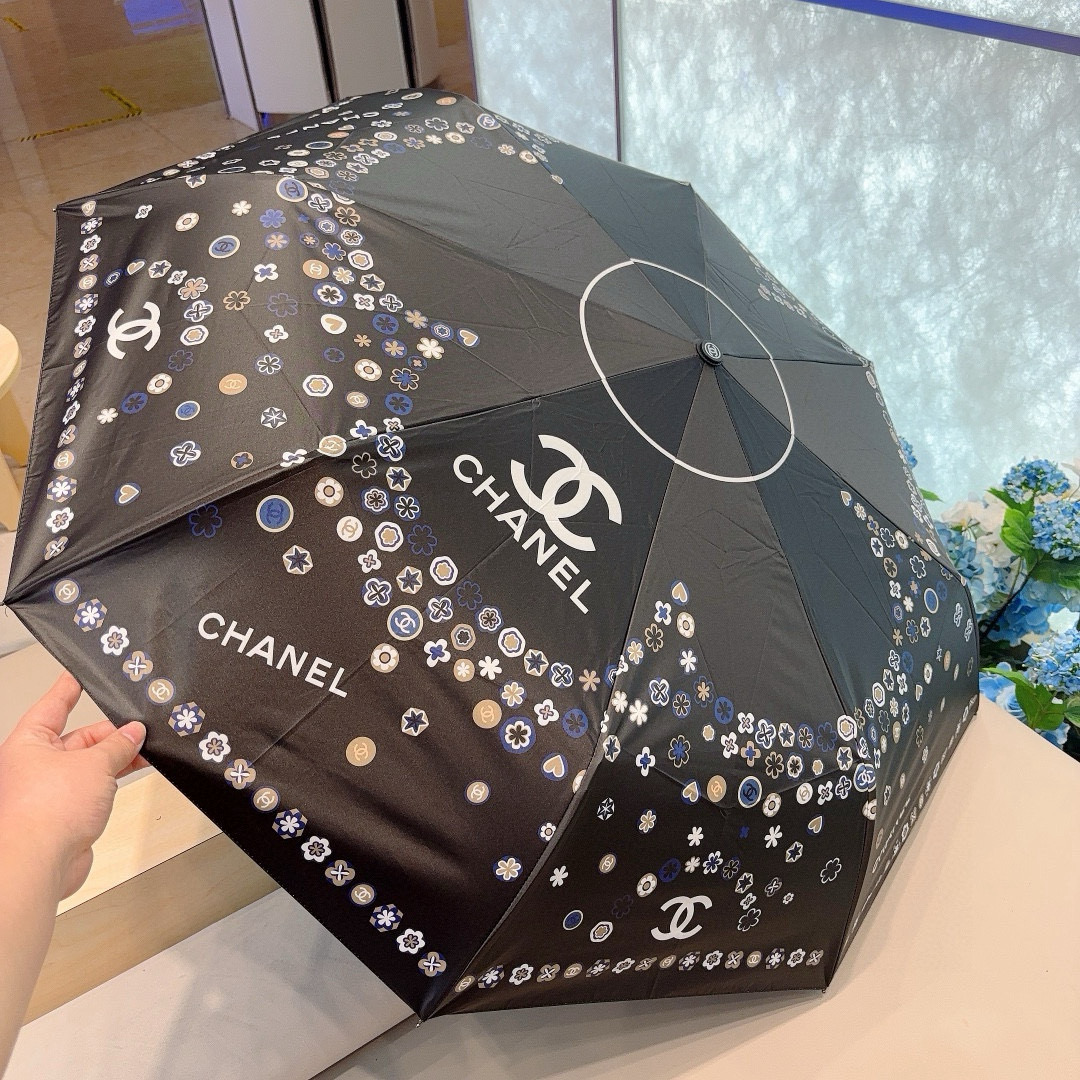  CHANEL（香奈儿）三折自动折叠晴雨伞 选用台湾进口UV防紫外线伞布 原单代工级品质 2色
