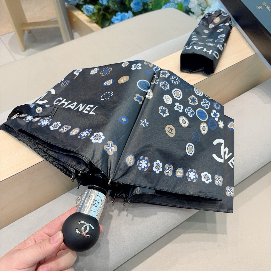  CHANEL（香奈儿）三折自动折叠晴雨伞 选用台湾进口UV防紫外线伞布 原单代工级品质 2色