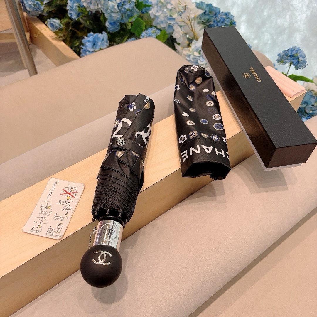  CHANEL（香奈儿）三折自动折叠晴雨伞 选用台湾进口UV防紫外线伞布 原单代工级品质 2色