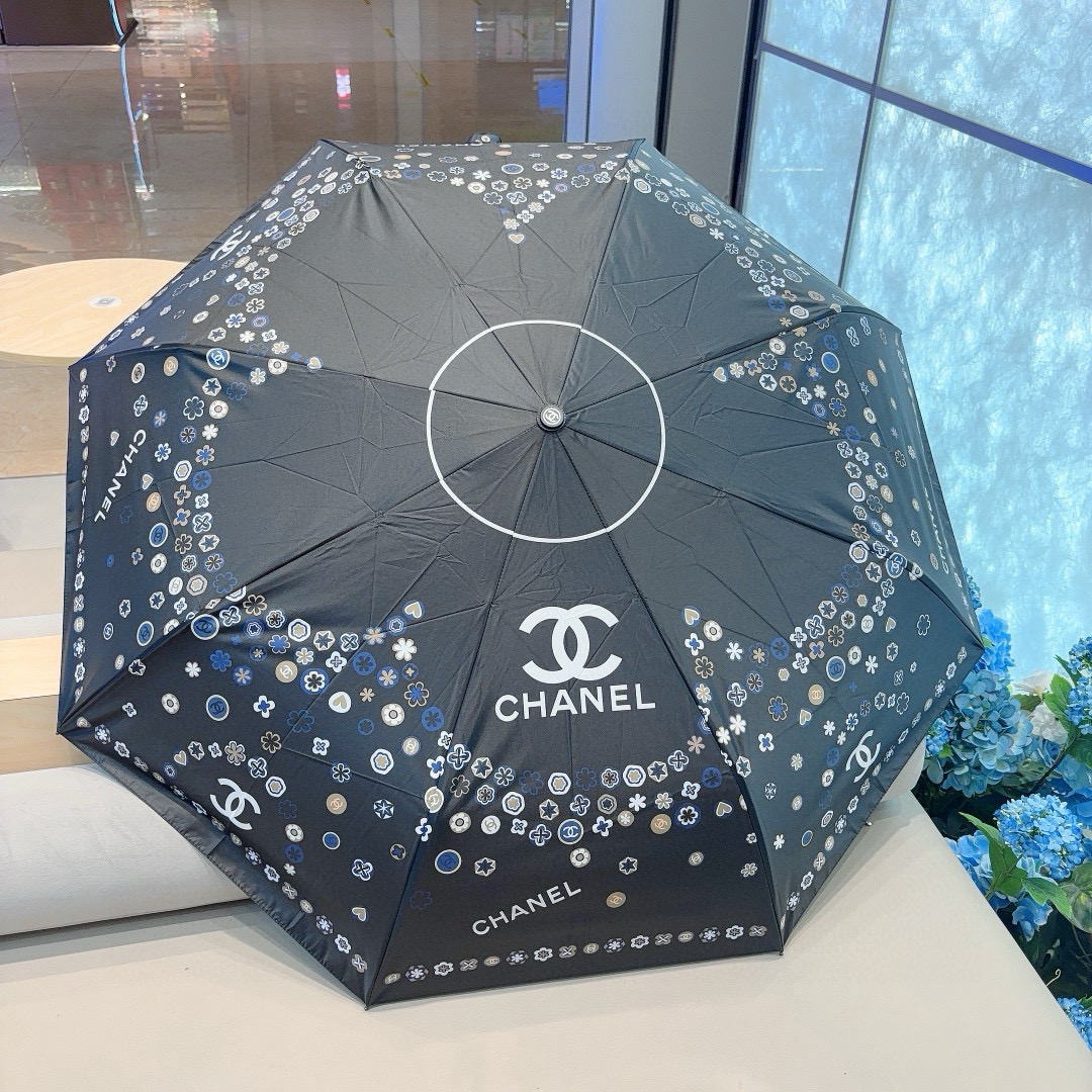  CHANEL（香奈儿）三折自动折叠晴雨伞 选用台湾进口UV防紫外线伞布 原单代工级品质 2色