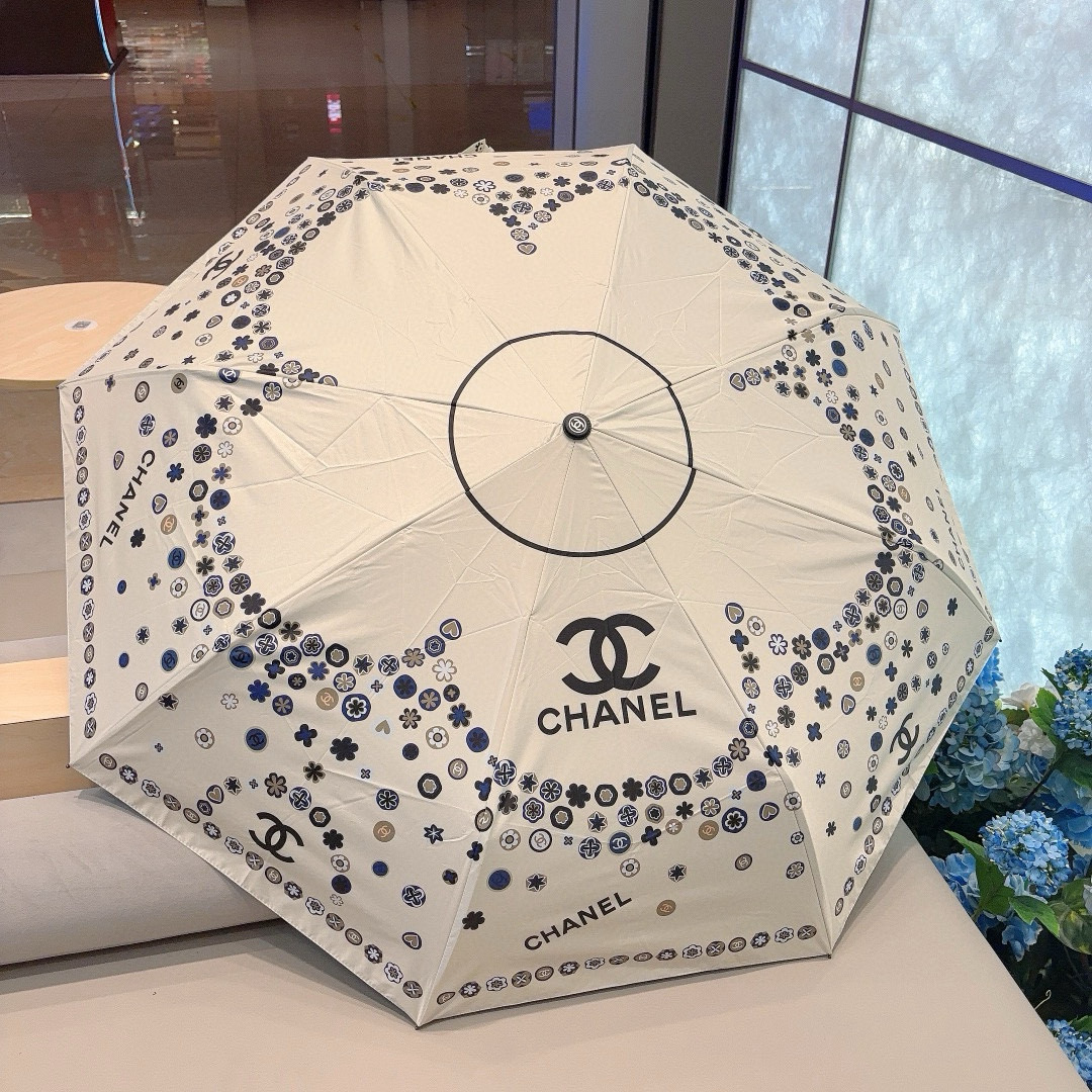  CHANEL（香奈儿）三折自动折叠晴雨伞 选用台湾进口UV防紫外线伞布 原单代工级品质 2色