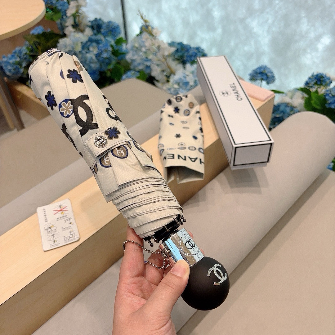  CHANEL（香奈儿）三折自动折叠晴雨伞 选用台湾进口UV防紫外线伞布 原单代工级品质 2色