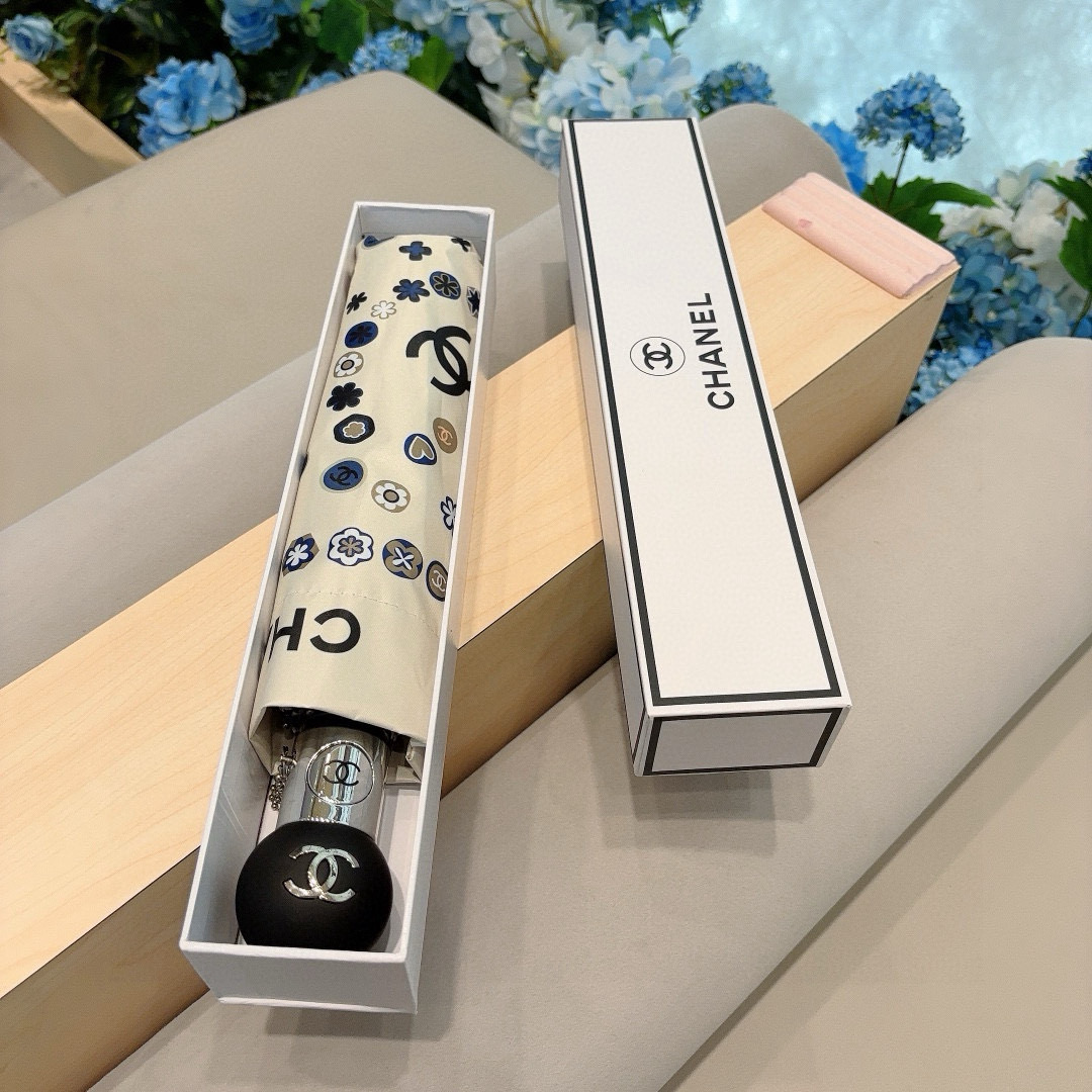  CHANEL（香奈儿）三折自动折叠晴雨伞 选用台湾进口UV防紫外线伞布 原单代工级品质 2色