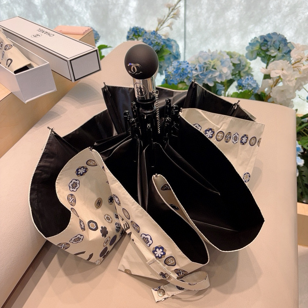  CHANEL（香奈儿）三折自动折叠晴雨伞 选用台湾进口UV防紫外线伞布 原单代工级品质 2色