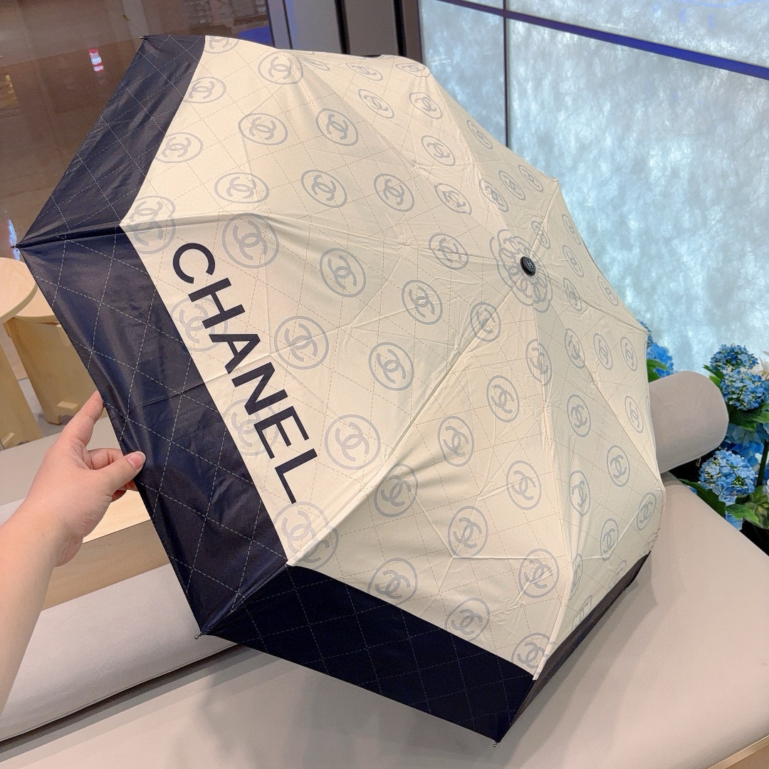  CHANEL（香奈儿）三折自动折叠晴雨伞 选用台湾进口UV防紫外线伞布 原单代工级品质 