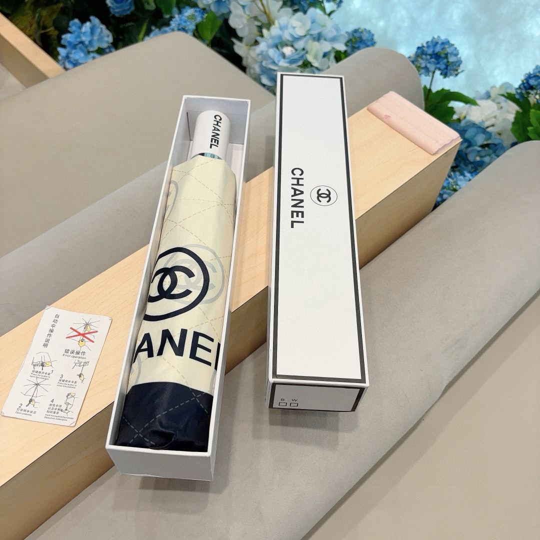  CHANEL（香奈儿）三折自动折叠晴雨伞 选用台湾进口UV防紫外线伞布 原单代工级品质 