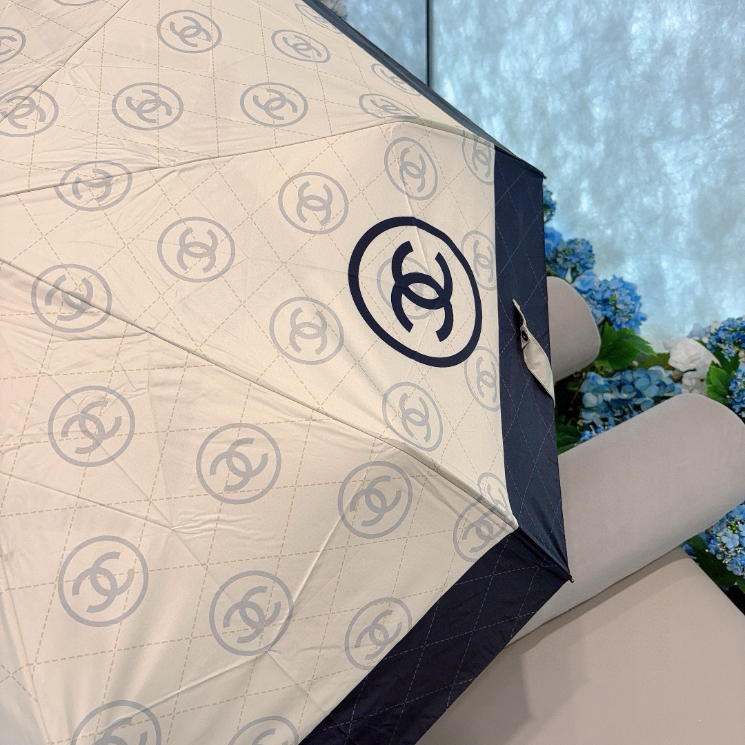 CHANEL（香奈儿）三折自动折叠晴雨伞 选用台湾进口UV防紫外线伞布 原单代工级品质 