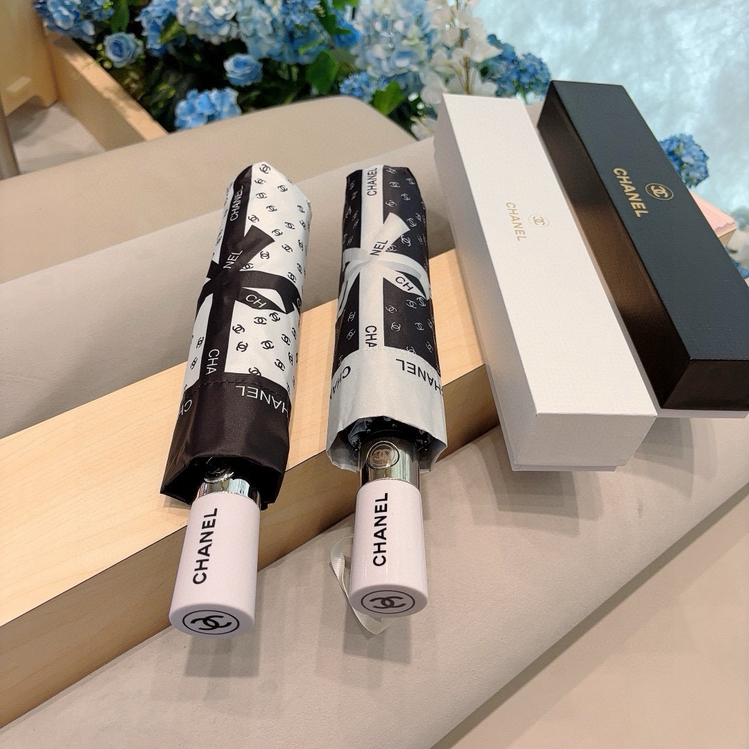  CHANEL（香奈儿）三折自动折叠晴雨伞 选用台湾进口UV防紫外线伞布 原单代工级品质 2色