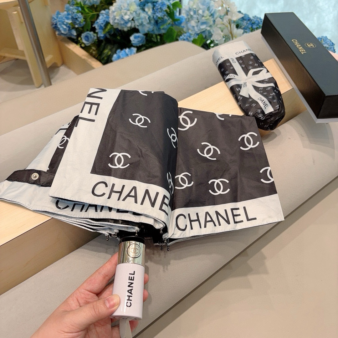  CHANEL（香奈儿）三折自动折叠晴雨伞 选用台湾进口UV防紫外线伞布 原单代工级品质 2色