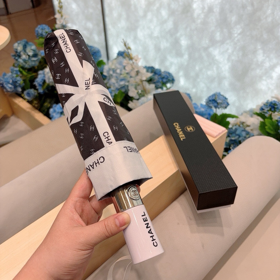  CHANEL（香奈儿）三折自动折叠晴雨伞 选用台湾进口UV防紫外线伞布 原单代工级品质 2色