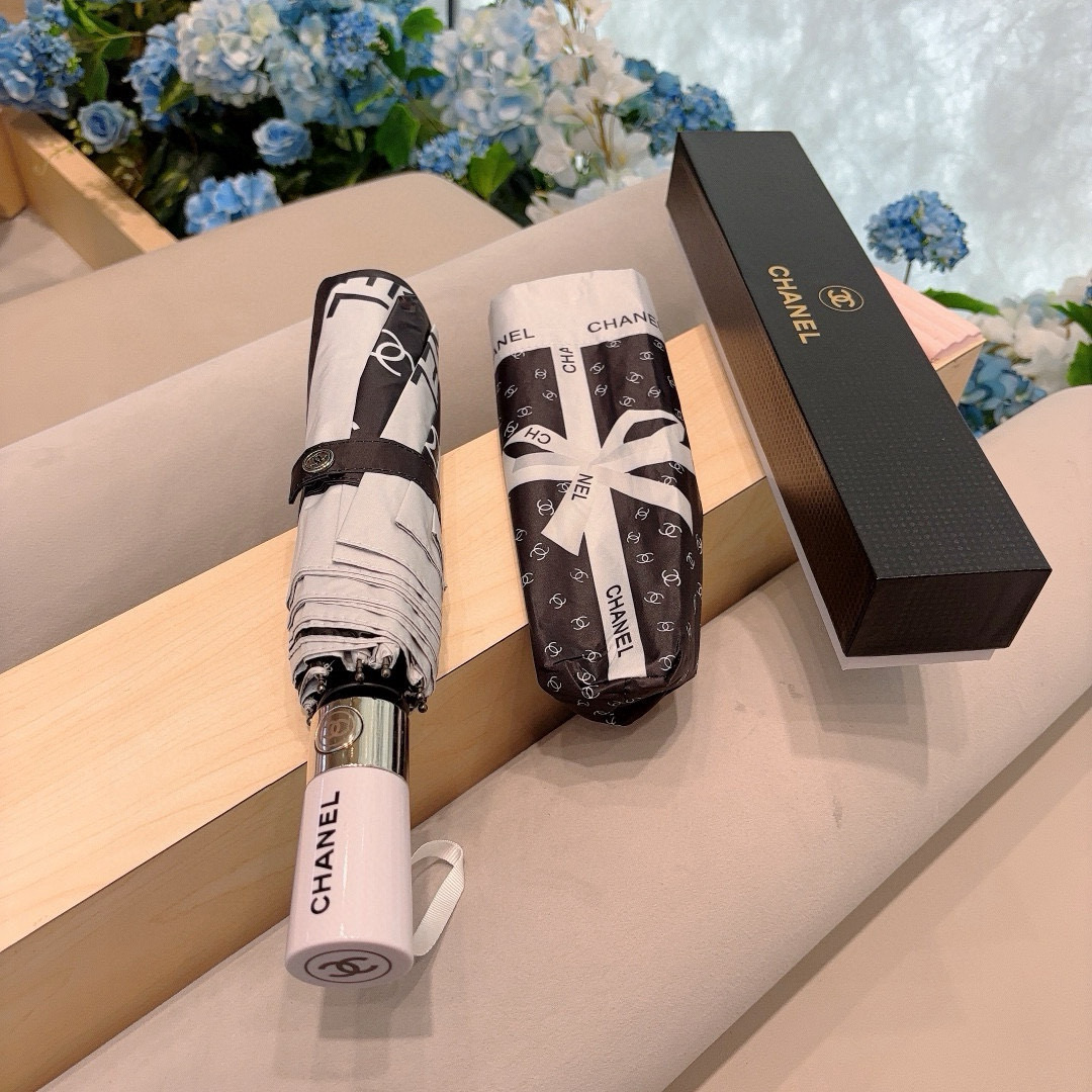  CHANEL（香奈儿）三折自动折叠晴雨伞 选用台湾进口UV防紫外线伞布 原单代工级品质 2色