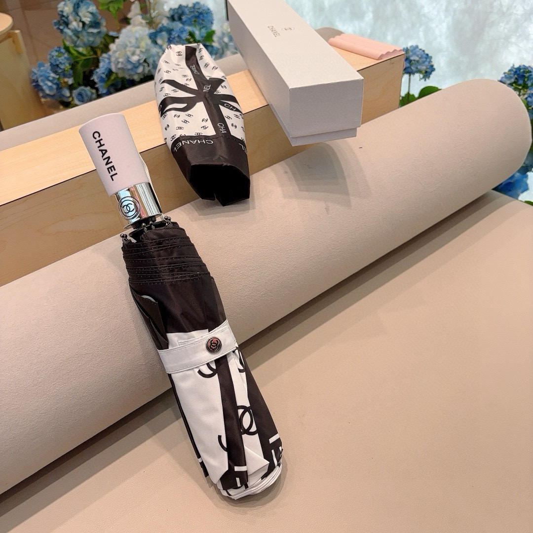  CHANEL（香奈儿）三折自动折叠晴雨伞 选用台湾进口UV防紫外线伞布 原单代工级品质 2色