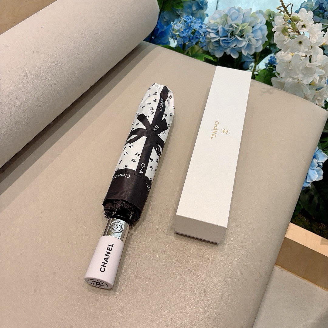  CHANEL（香奈儿）三折自动折叠晴雨伞 选用台湾进口UV防紫外线伞布 原单代工级品质 2色