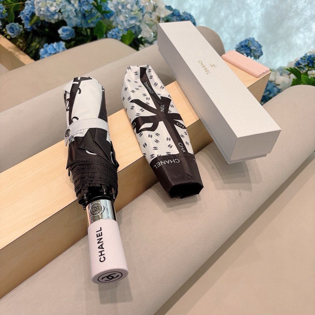  CHANEL（香奈儿）三折自动折叠晴雨伞 选用台湾进口UV防紫外线伞布 原单代工级品质 2色