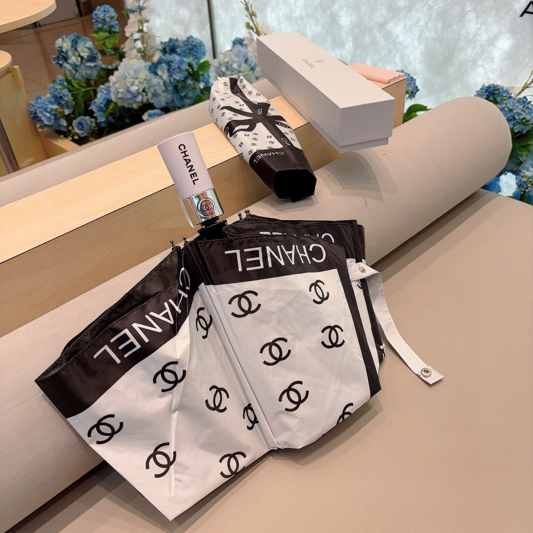  CHANEL（香奈儿）三折自动折叠晴雨伞 选用台湾进口UV防紫外线伞布 原单代工级品质 2色