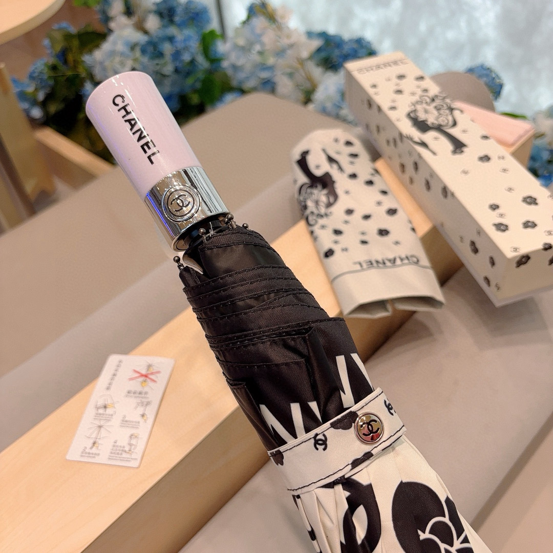  CHANEL（香奈儿）三折自动折叠晴雨伞 选用台湾进口UV防紫外线伞布 原单代工级品质 2色