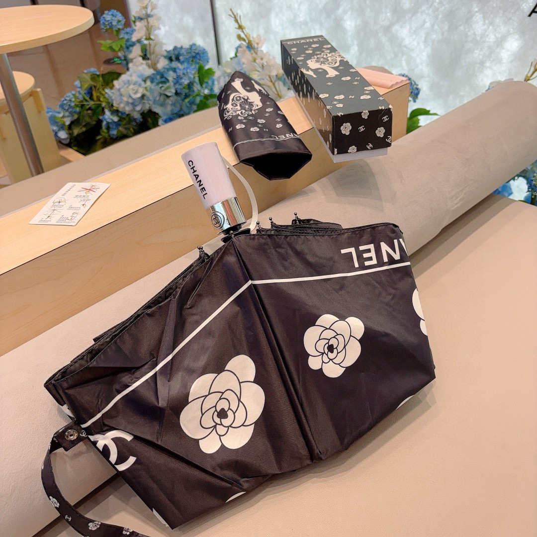  CHANEL（香奈儿）三折自动折叠晴雨伞 选用台湾进口UV防紫外线伞布 原单代工级品质 2色
