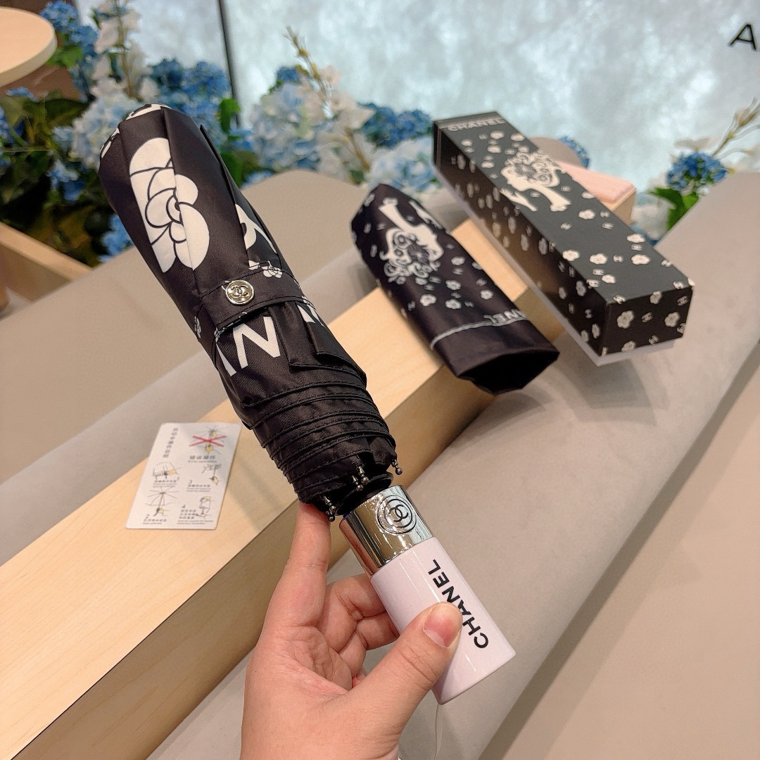  CHANEL（香奈儿）三折自动折叠晴雨伞 选用台湾进口UV防紫外线伞布 原单代工级品质 2色
