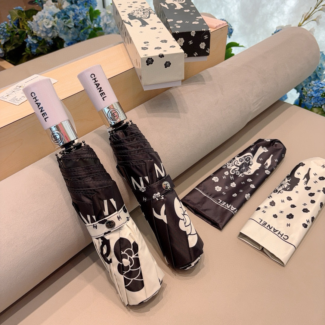  CHANEL（香奈儿）三折自动折叠晴雨伞 选用台湾进口UV防紫外线伞布 原单代工级品质 2色