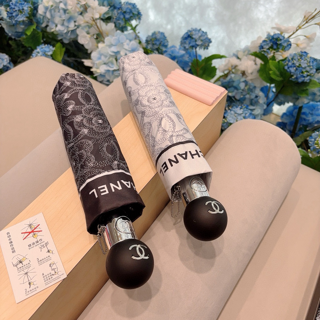  CHANEL（香奈儿）三折自动折叠晴雨伞 选用台湾进口UV防紫外线伞布 原单代工级品质 2色
