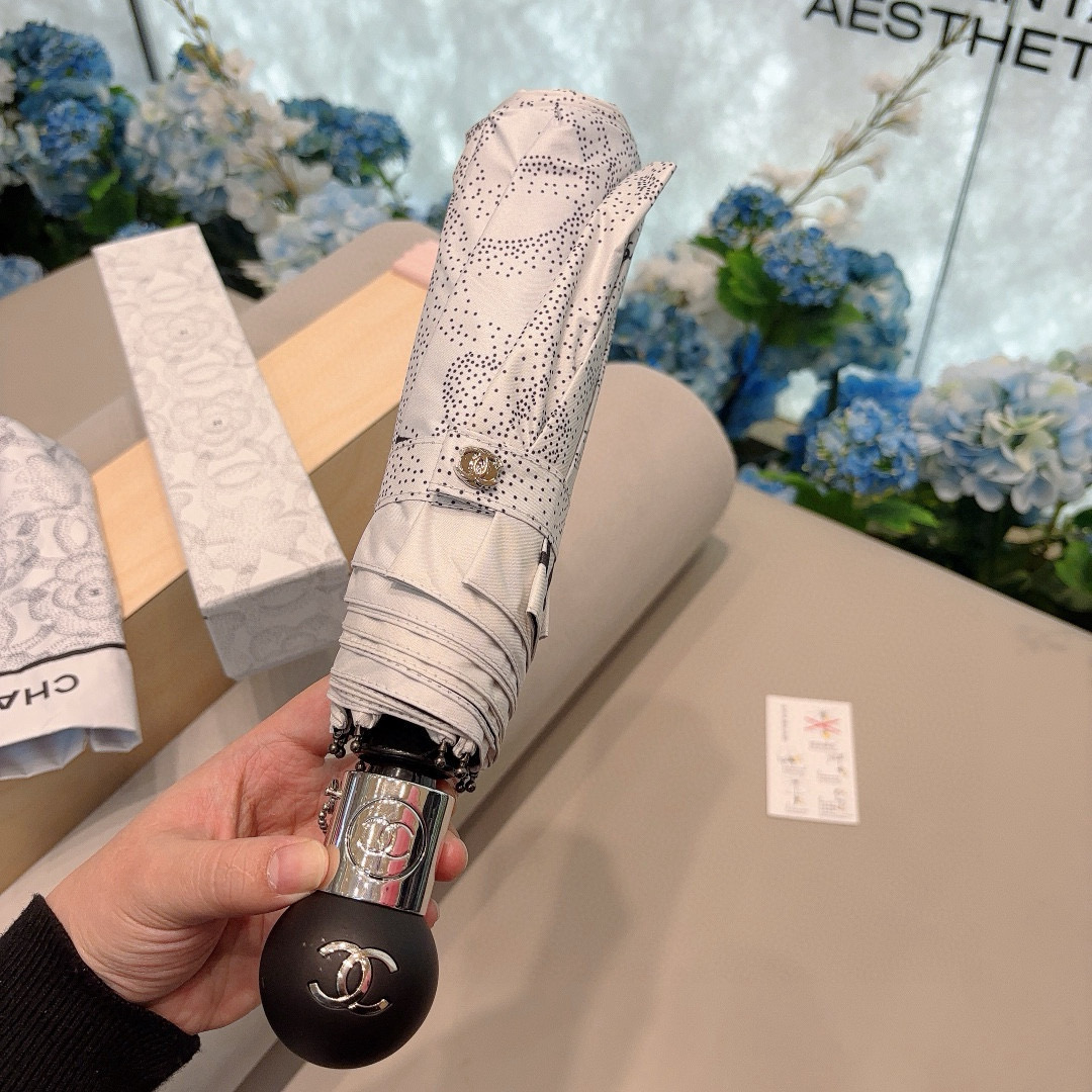  CHANEL（香奈儿）三折自动折叠晴雨伞 选用台湾进口UV防紫外线伞布 原单代工级品质 2色