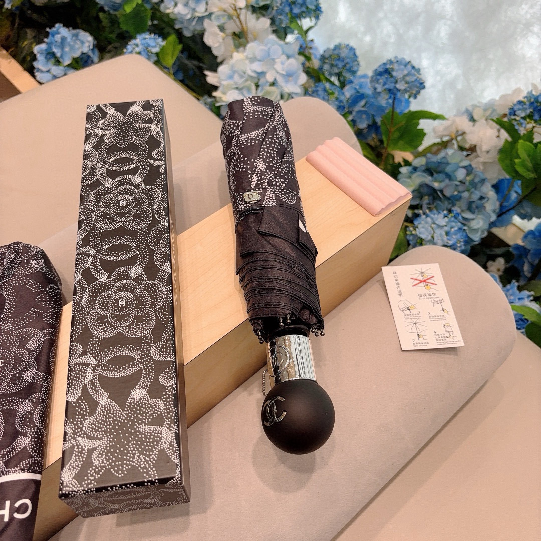  CHANEL（香奈儿）三折自动折叠晴雨伞 选用台湾进口UV防紫外线伞布 原单代工级品质 2色