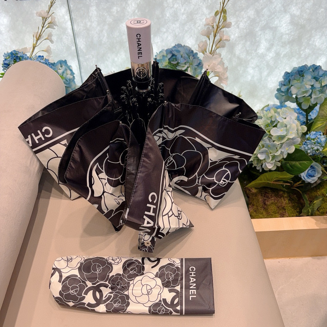  CHANEL（香奈儿）三折自动折叠晴雨伞 选用台湾进口UV防紫外线伞布 原单代工级品质 2色