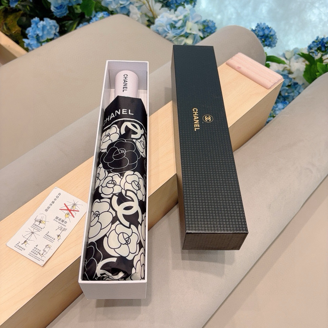  CHANEL（香奈儿）三折自动折叠晴雨伞 选用台湾进口UV防紫外线伞布 原单代工级品质 2色