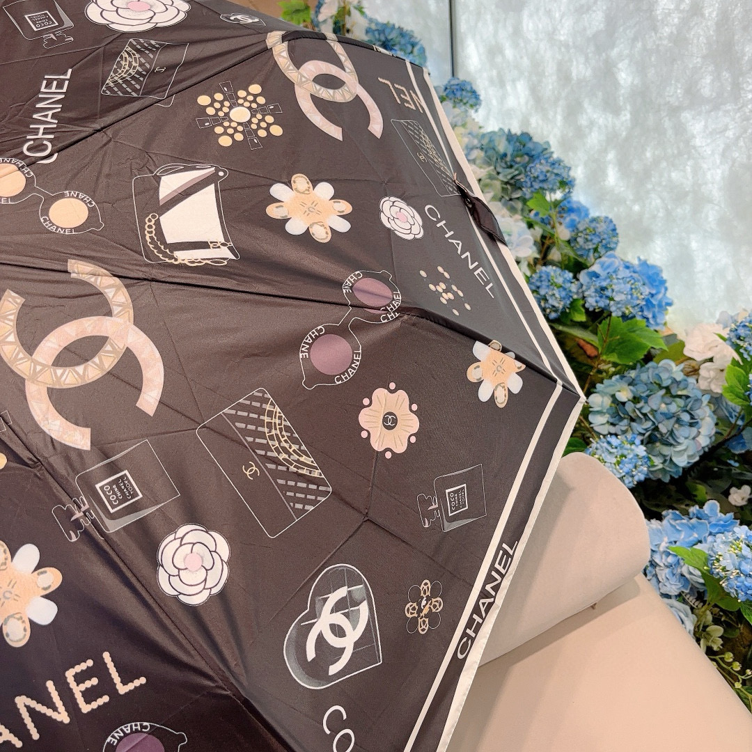  CHANEL（香奈儿）三折自动折叠晴雨伞 选用台湾进口UV防紫外线伞布 原单代工级品质 2色