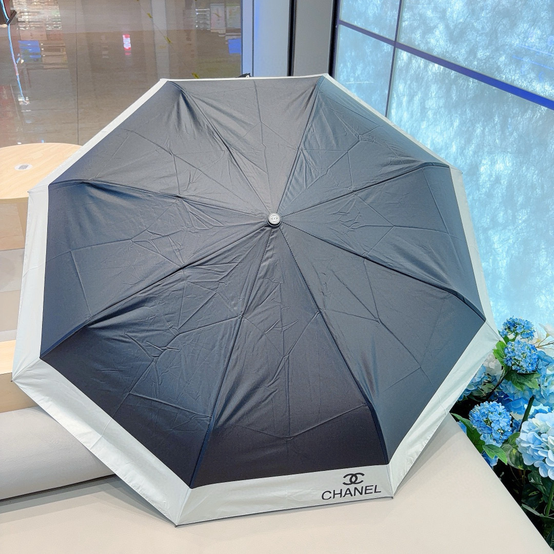  CHANEL（香奈儿）三折自动折叠晴雨伞 选用台湾进口UV防紫外线伞布 原单代工级品质 2色