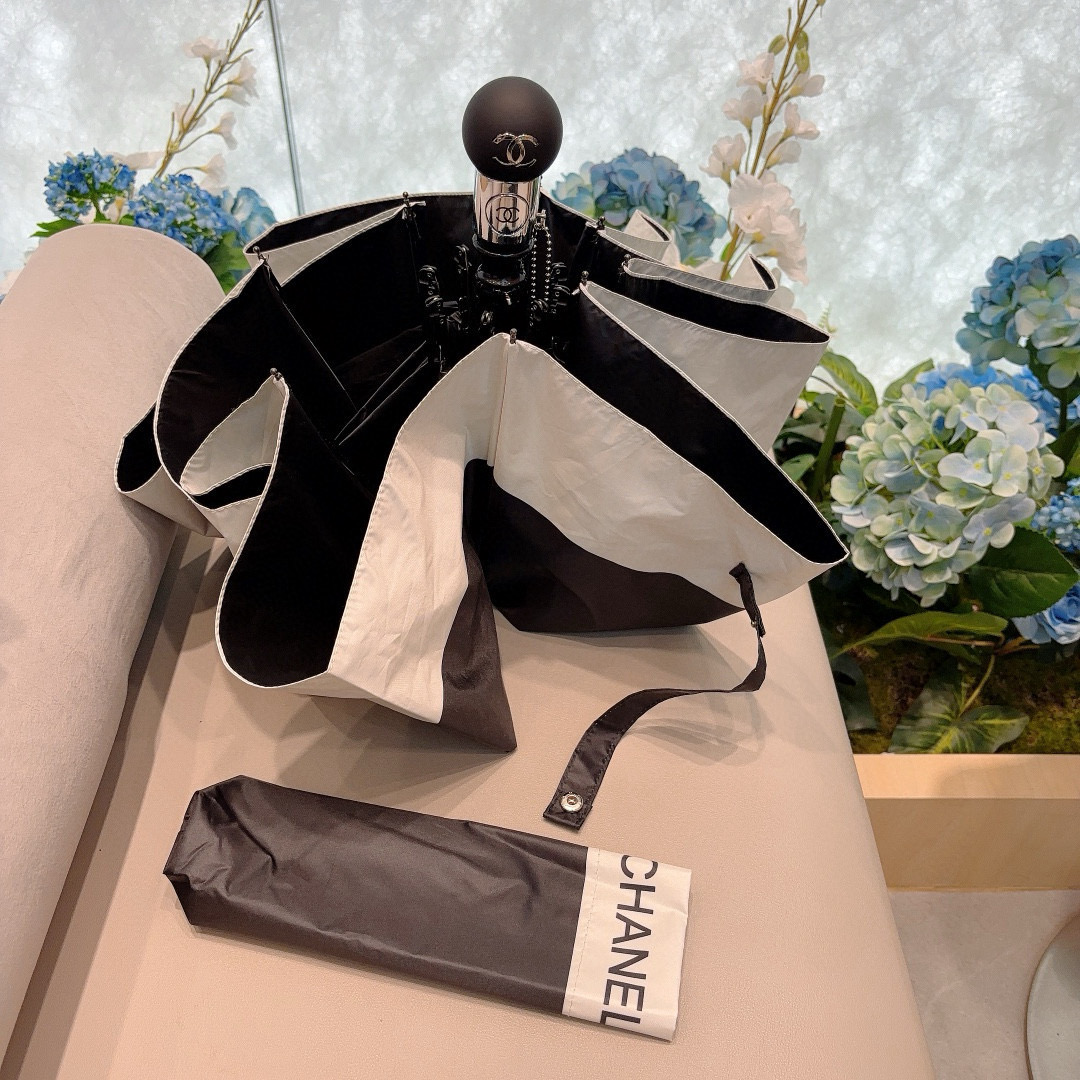  CHANEL（香奈儿）三折自动折叠晴雨伞 选用台湾进口UV防紫外线伞布 原单代工级品质 2色