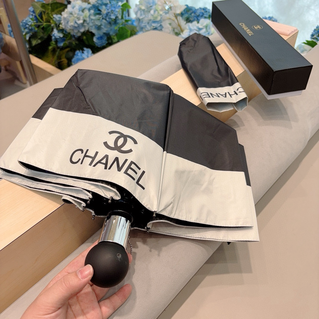  CHANEL（香奈儿）三折自动折叠晴雨伞 选用台湾进口UV防紫外线伞布 原单代工级品质 2色