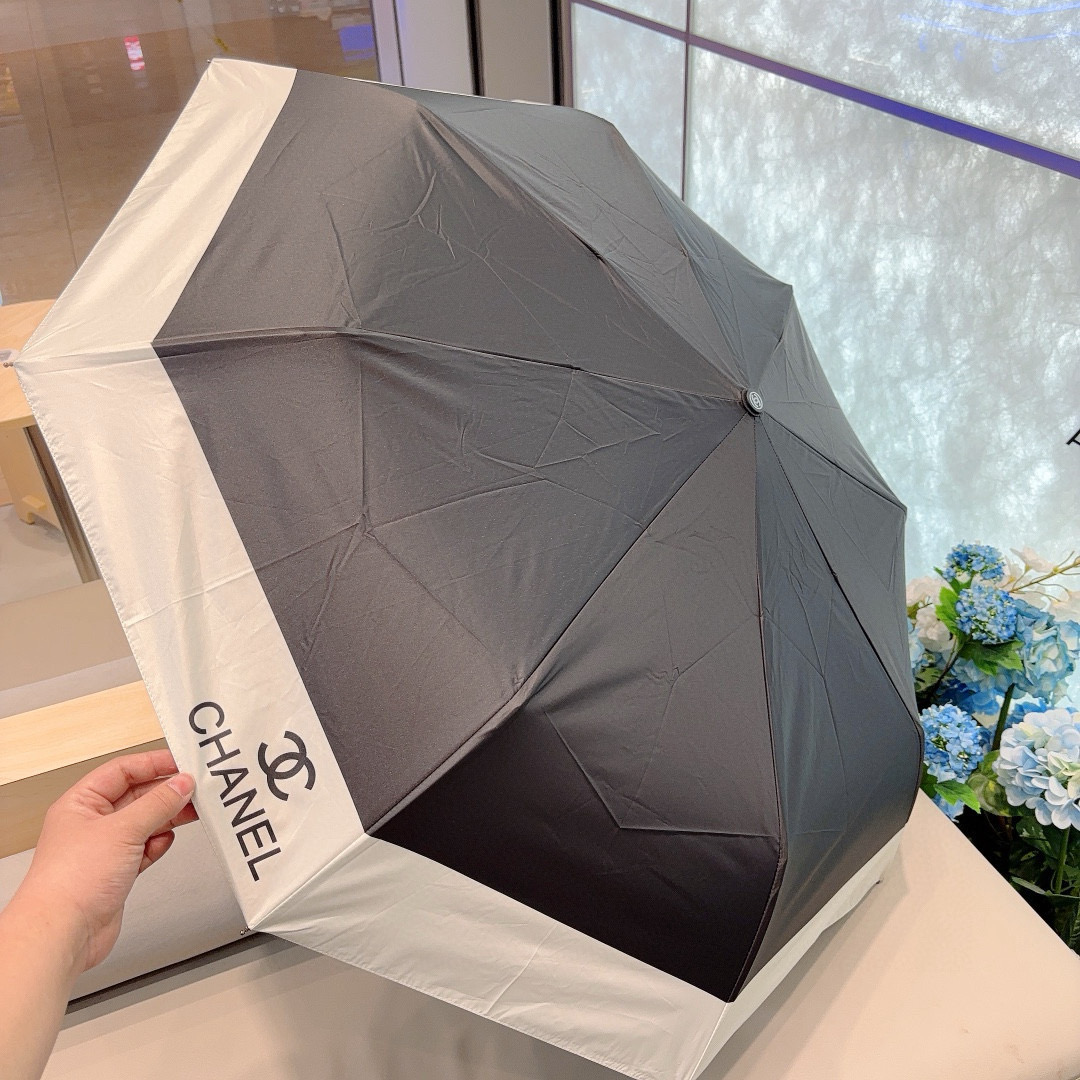  CHANEL（香奈儿）三折自动折叠晴雨伞 选用台湾进口UV防紫外线伞布 原单代工级品质 2色