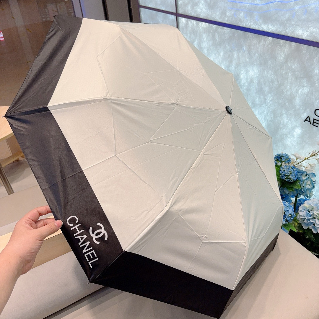  CHANEL（香奈儿）三折自动折叠晴雨伞 选用台湾进口UV防紫外线伞布 原单代工级品质 2色
