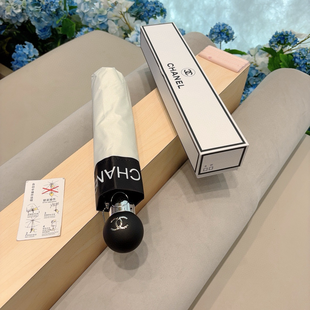 CHANEL（香奈儿）三折自动折叠晴雨伞 选用台湾进口UV防紫外线伞布 原单代工级品质 2色