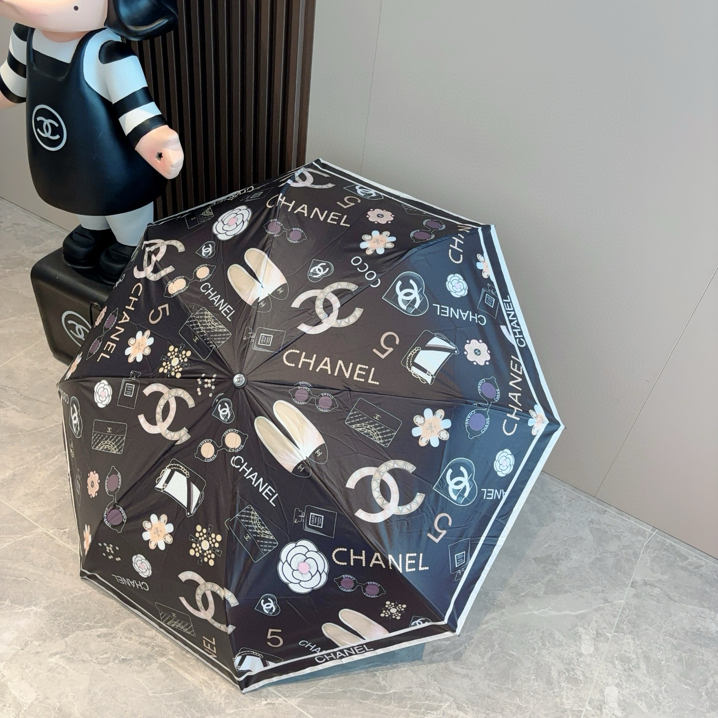  CHANEL（香奈儿）三折自动折叠晴雨伞 选用台湾进口UV防紫外线伞布 原单代工级品质 