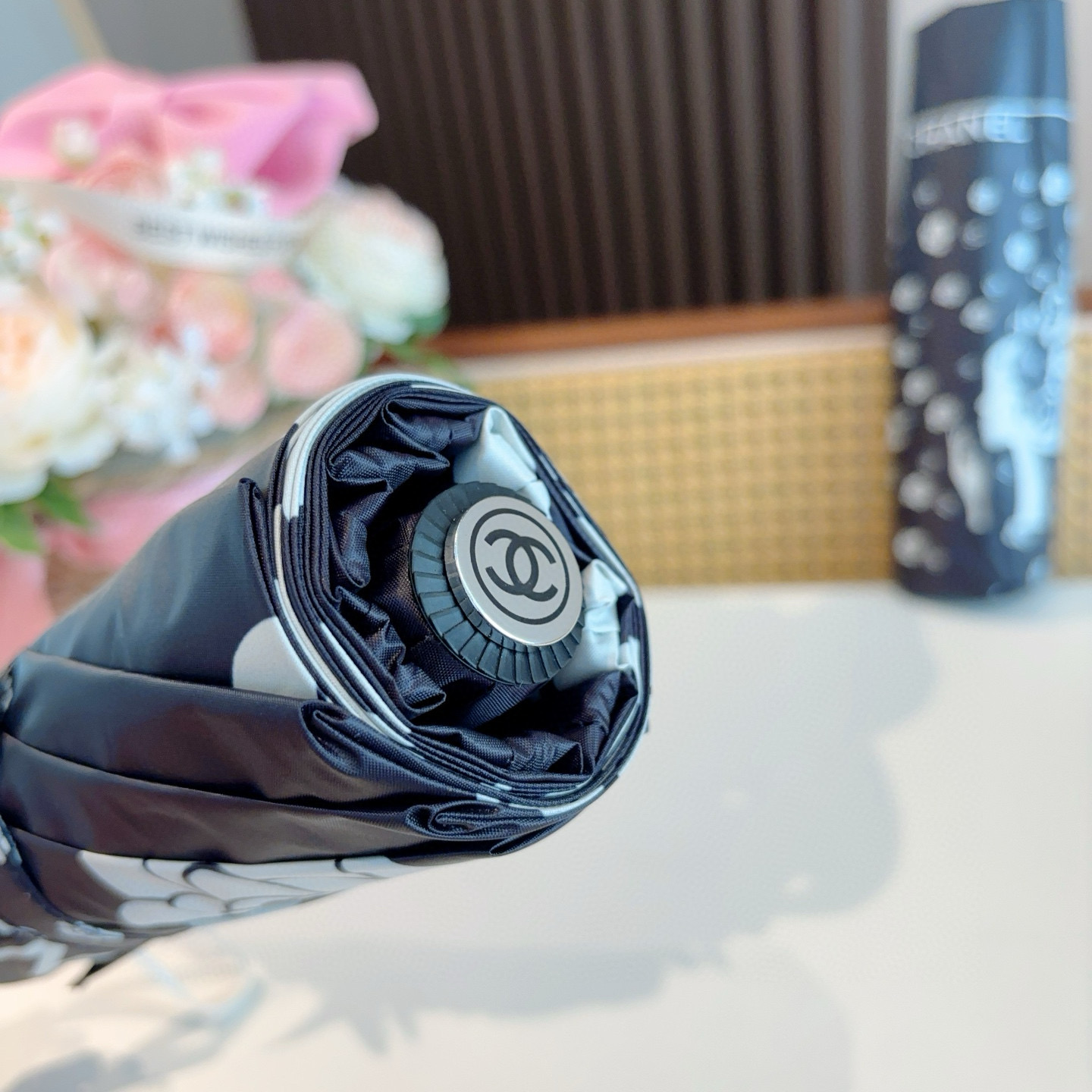  CHANEL（香奈儿）三折自动折叠晴雨伞 选用台湾进口UV防紫外线伞布 原单代工级品质 