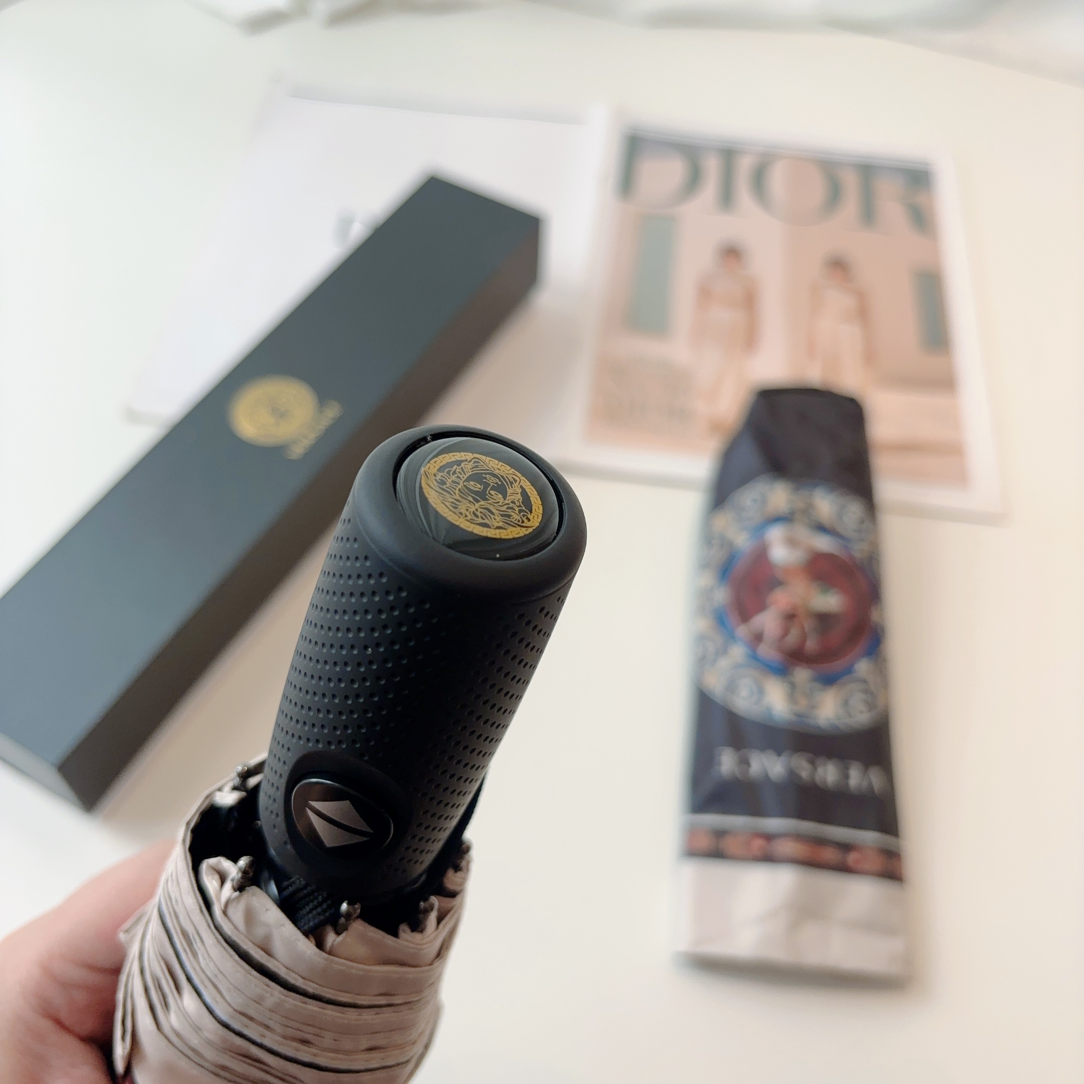  范思哲（VERSACE）新款 三折自动折叠晴雨伞 年度最新火爆单品  原单代工级品质 第一代210T碰