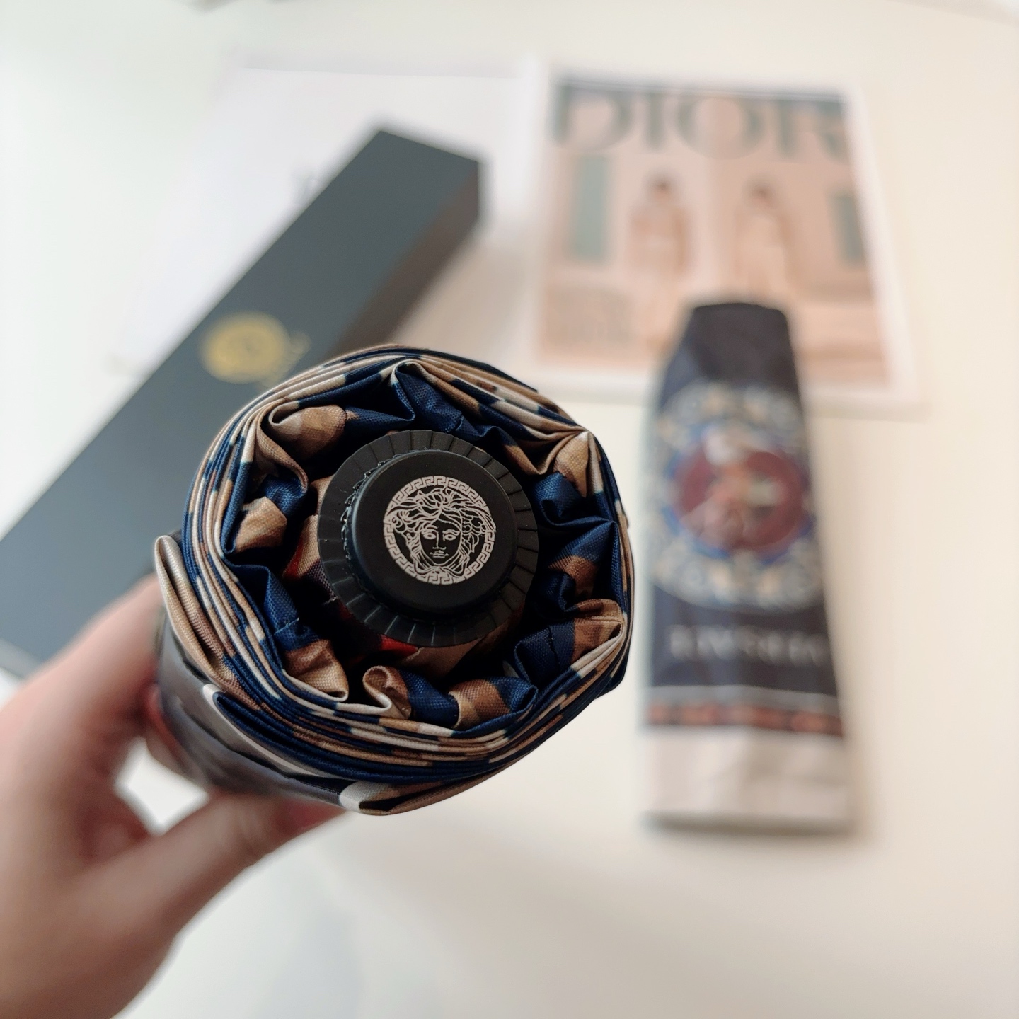  范思哲（VERSACE）新款 三折自动折叠晴雨伞 年度最新火爆单品  原单代工级品质 第一代210T碰