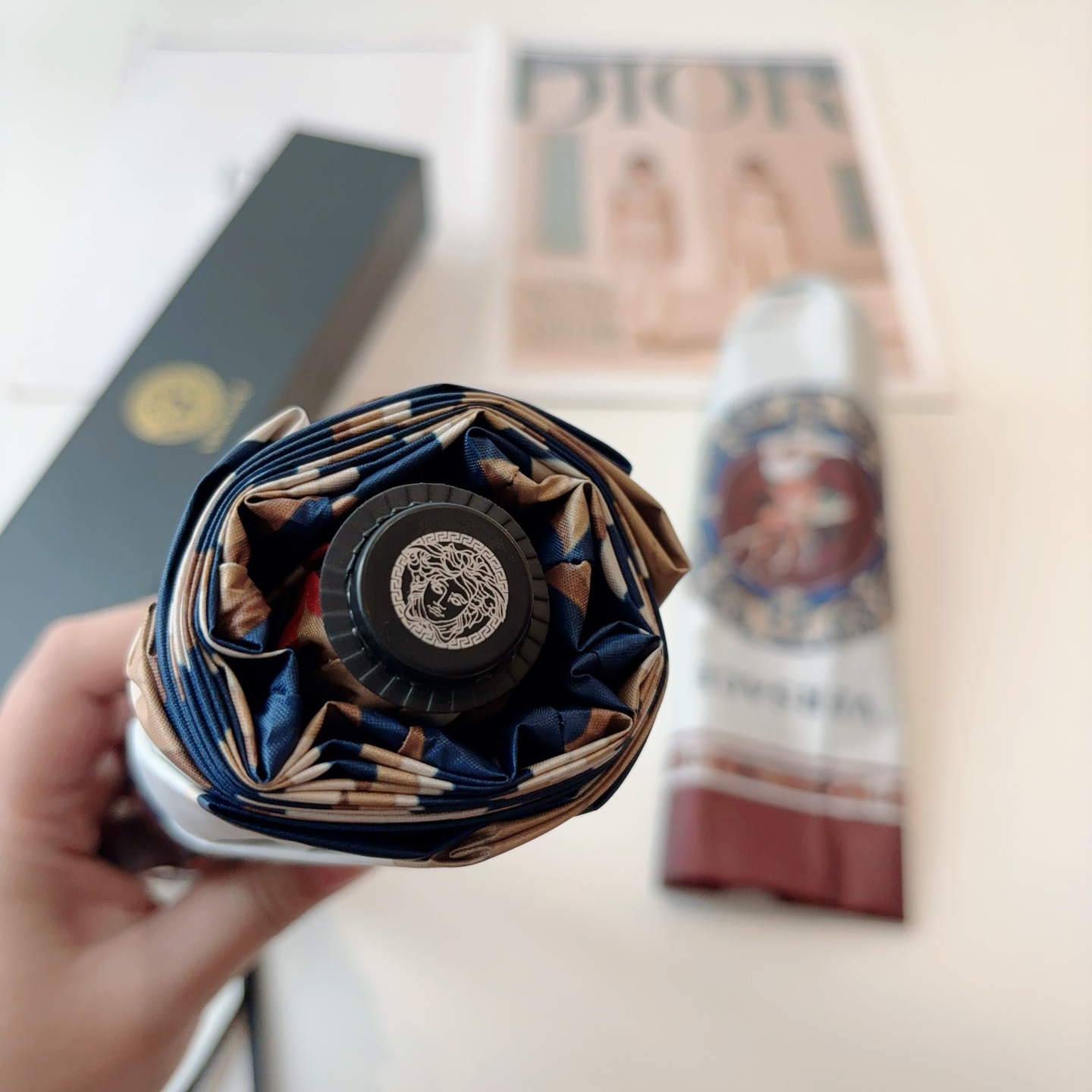  范思哲（VERSACE）新款 三折自动折叠晴雨伞 年度最新火爆单品  原单代工级品质 第一代210T碰