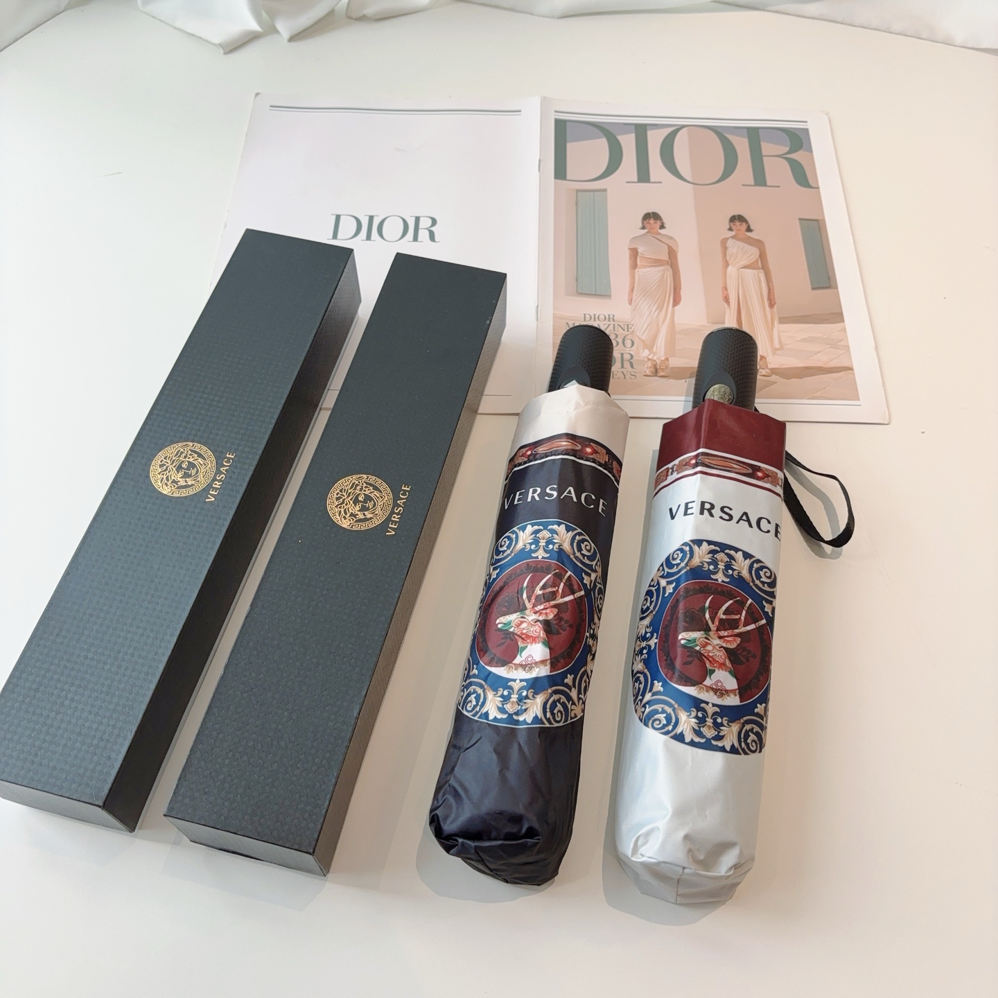  范思哲（VERSACE）新款 三折自动折叠晴雨伞 年度最新火爆单品  原单代工级品质 第一代210T碰