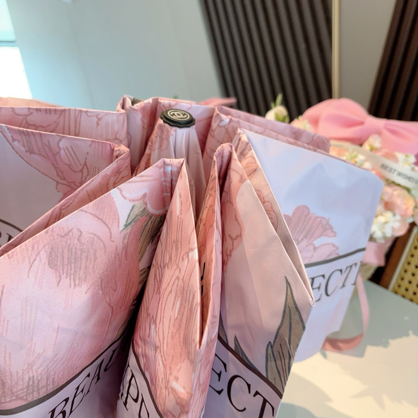  CHANEL（香奈儿）三折自动折叠晴雨伞 选用台湾进口UV防紫外线伞布 原单代工级品质 